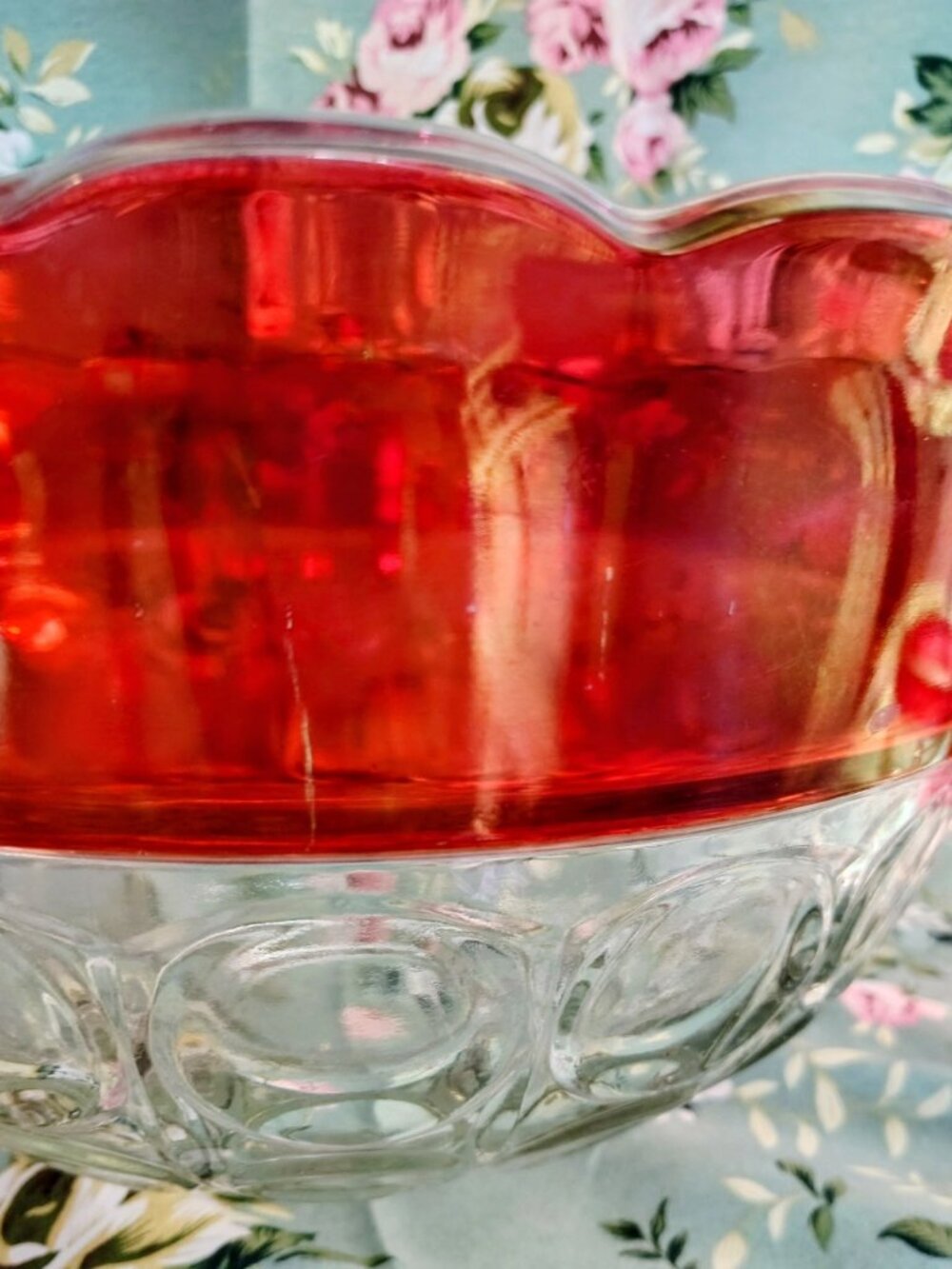 Vintage 1960s Indiana Glass Company Cranberry Red Glass Bowl, 11 Glasses, Set - Picture 11 of 16